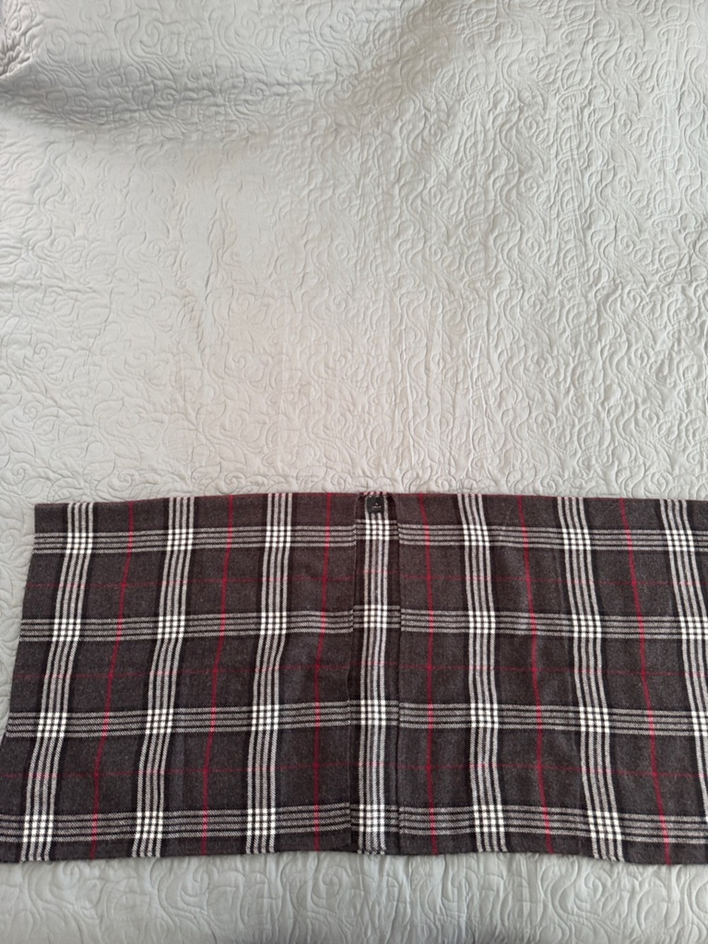 V. FRAAS Black, White & Red Plaid Scarf